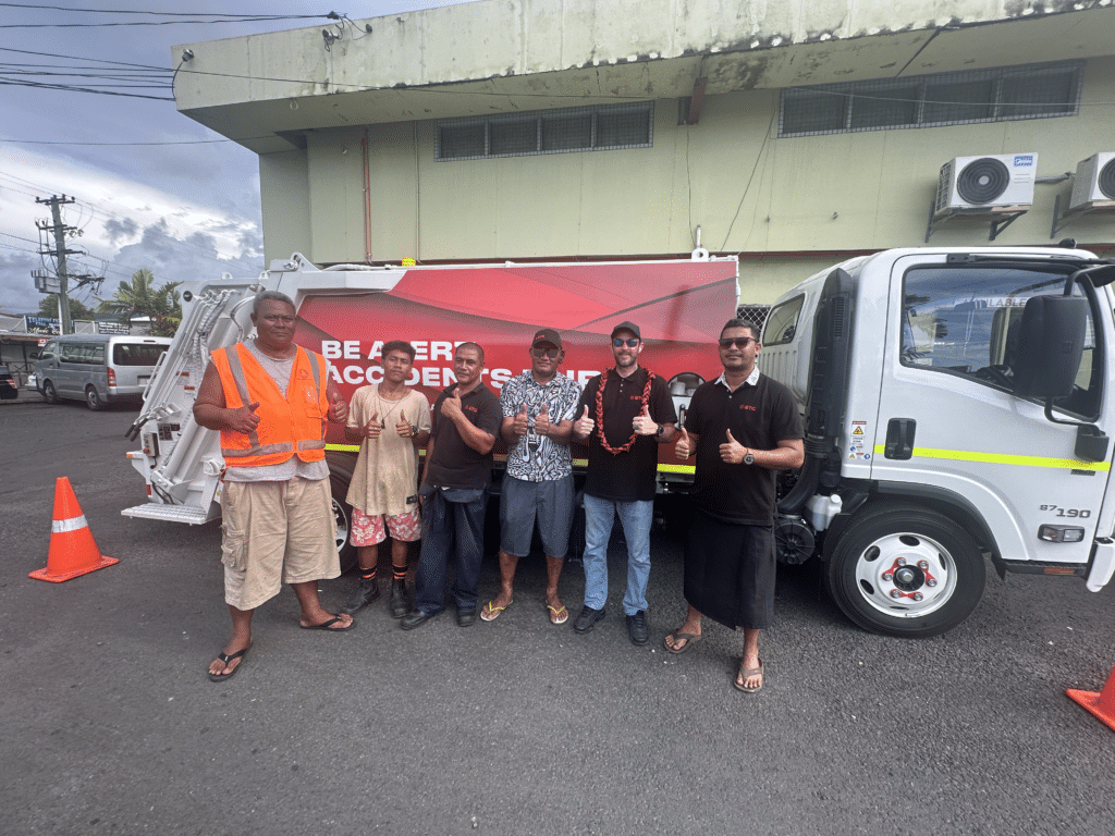 Accident Compensation Corporation and STG Global hand over of the Diamond Back Rear Loader Garbage Truck